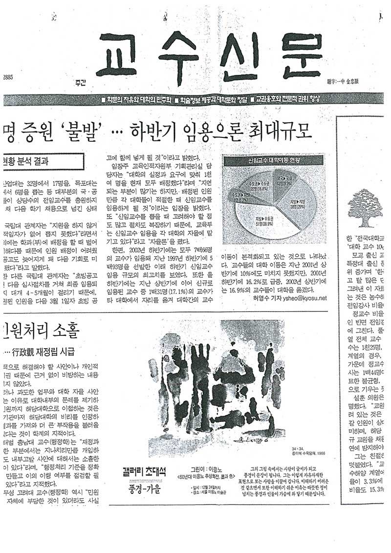 「갤러리 초대석: 풍경-가을」, 『교수신문』 (「Gallery Invitation: Autumn Landscapes」, 『Professors' News』)