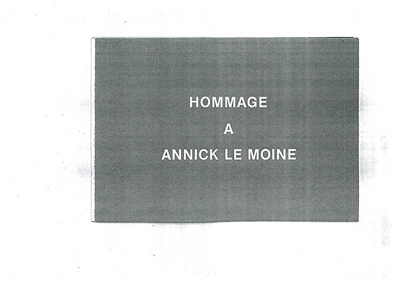 《Hommage à Annick Le Moine》 브로슈어
