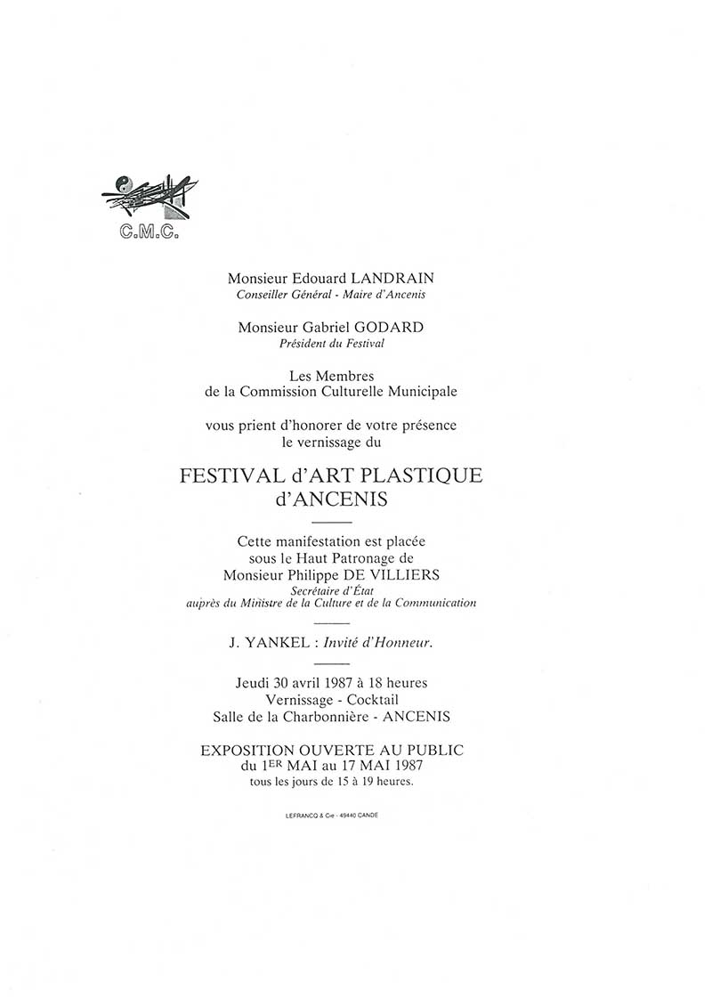 《Festival d'Art Plastique d'Ancenis》 초대장