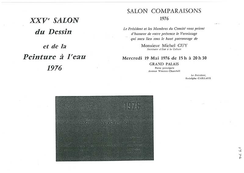 《Salon Comparaisons 1976》 초대장