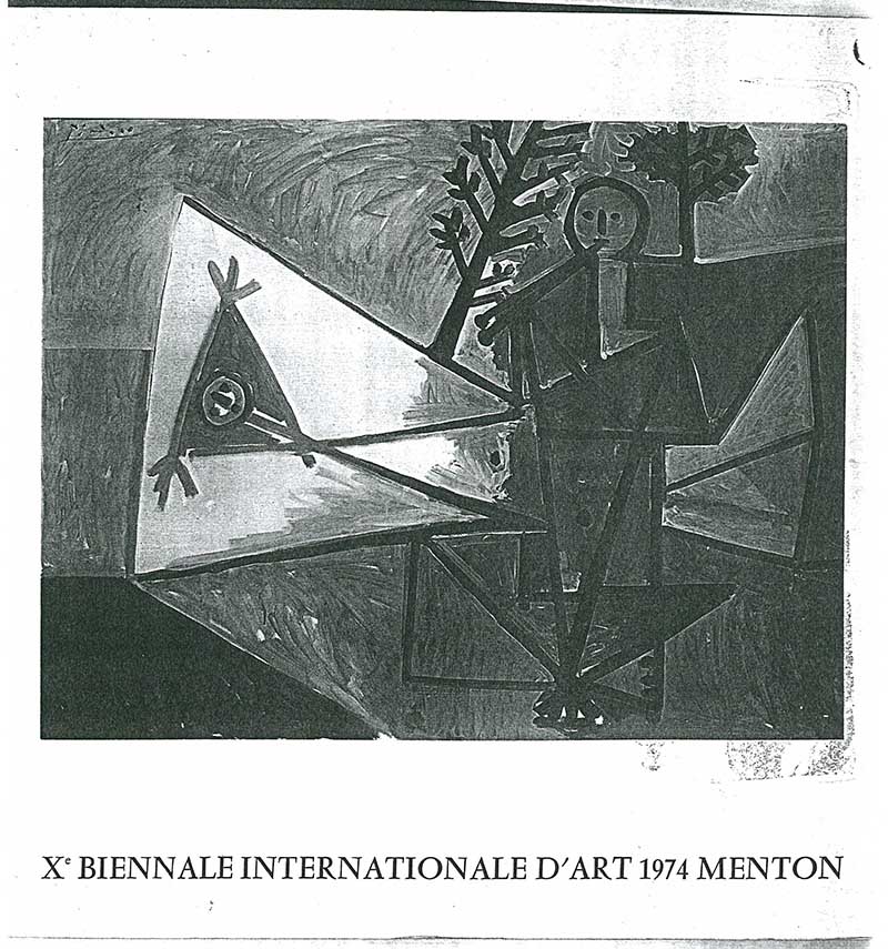《10e Biennale Internationale d'Art de Menton 1974》 도록 중 이응노 수록 부분