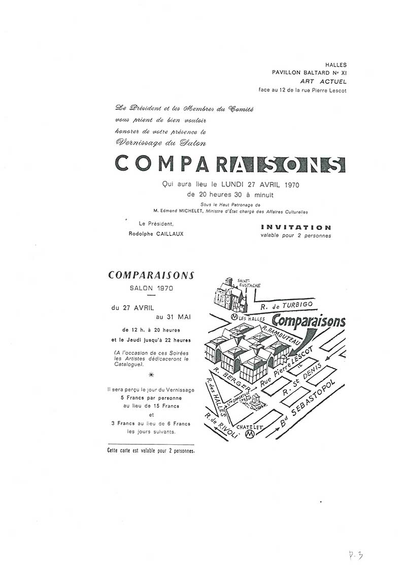 《Comparaisons 70》 초대장
