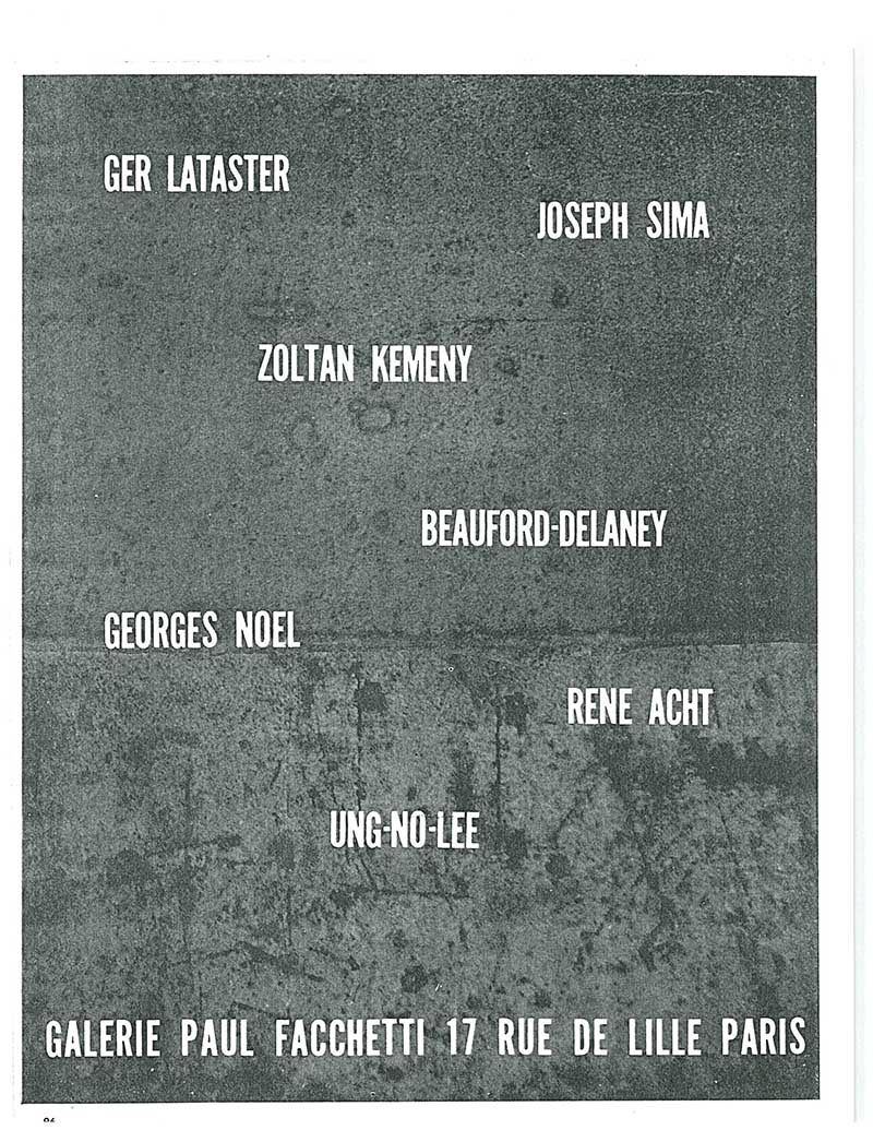 《Ger Lataster George Noel Joseph Sima Ung-No-Lee Zoltan Kemeny Beauford-Delaney Rene Acht》 포스터
